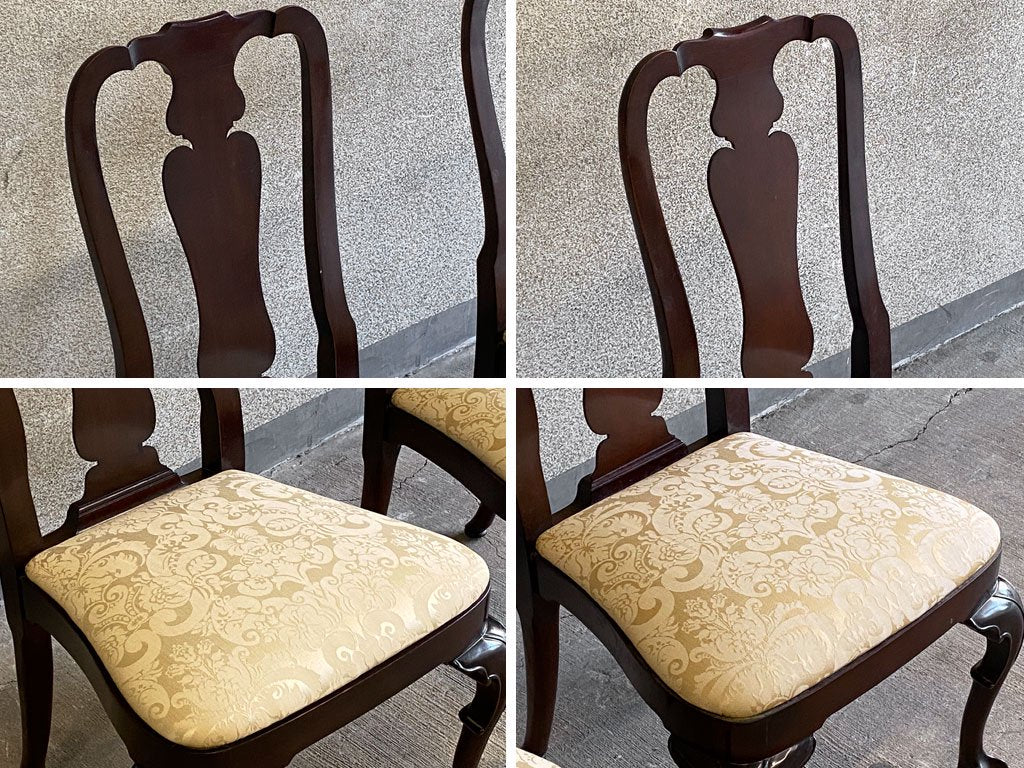 キンデルファニチャー KINDEL Furniture クイーンアンチェア 2脚セット マホガニー材 サイドチェア ダイニングチェア USA家具 アメリカ A 〓