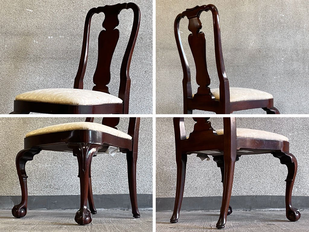 キンデルファニチャー KINDEL Furniture クイーンアンチェア 2脚セット マホガニー材 サイドチェア ダイニングチェア USA家具 アメリカ A 〓