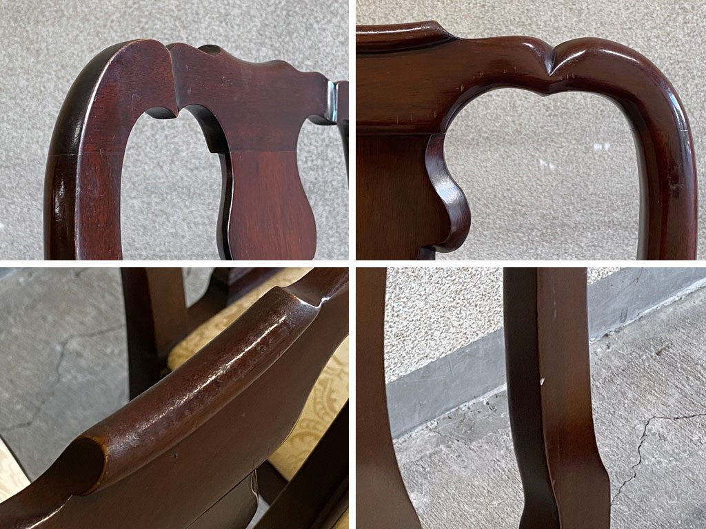キンデルファニチャー KINDEL Furniture クイーンアンチェア 2脚セット マホガニー材 サイドチェア ダイニングチェア USA家具 アメリカ A 〓