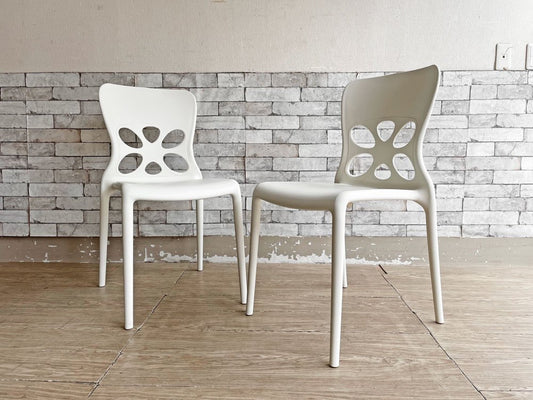 カリガリス Calligaris ネオンチェア NEON Chair スタッキングチェア 2脚セット ポリプロピレン製 ホワイト 軽量 イタリア モダンデザイン B ●