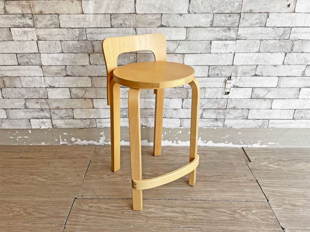 アルテック artek ハイチェア K65 HIGH CHAIR K65 バーチ材 カウンターチェア バーチェア ハイスツール ナチュラル アルヴァ・アアルト フィンランド 北欧家具 ●