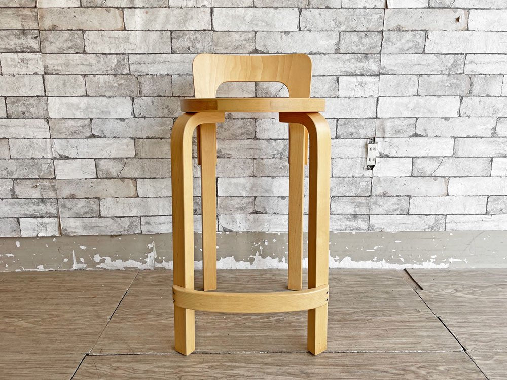 アルテック artek ハイチェア K65 HIGH CHAIR K65 バーチ材 カウンターチェア バーチェア ハイスツール ナチュラル アルヴァ・アアルト フィンランド 北欧家具 ●