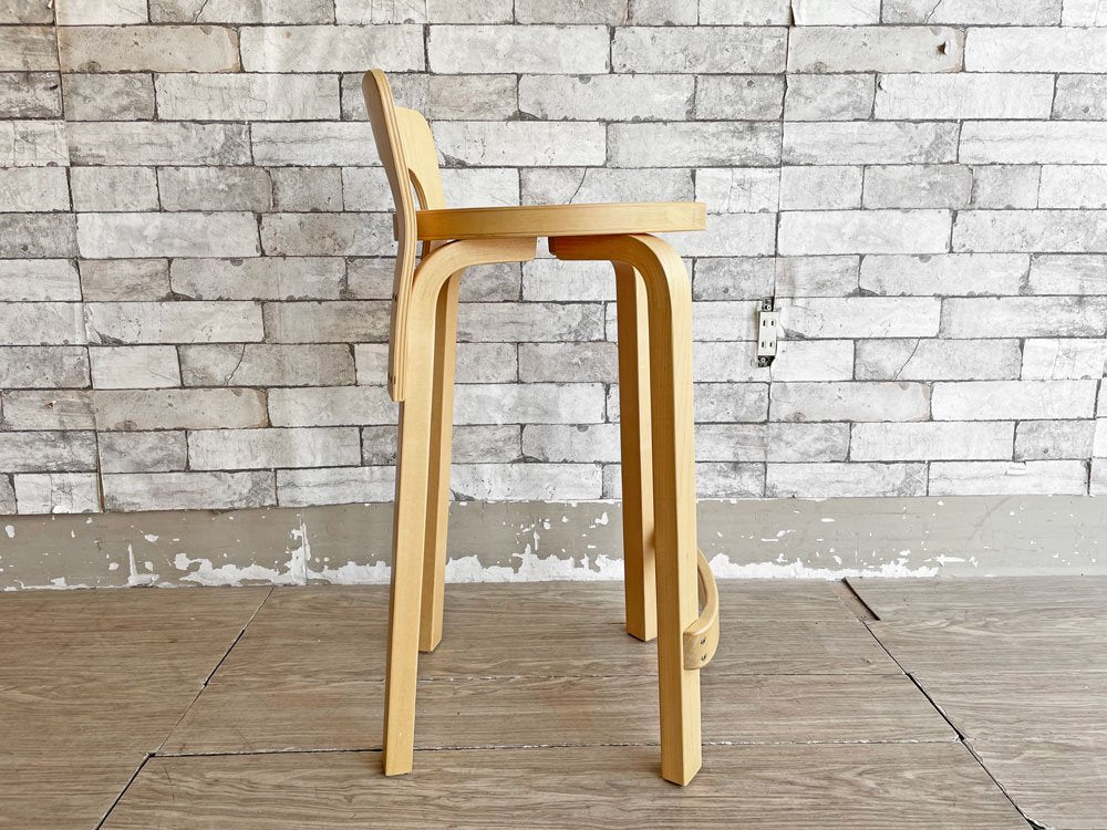 アルテック artek ハイチェア K65 HIGH CHAIR K65 バーチ材 カウンターチェア バーチェア ハイスツール ナチュラル アルヴァ・アアルト フィンランド 北欧家具 ●