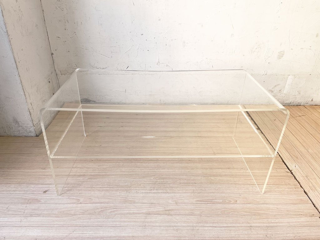 アクリル プラスチックテーブル ローテーブル クリア AVボード テレビボード スペースエイジ ミッドセンチュリー モダンデザイン 定価 ￥16,800-★
