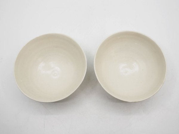 照井壮 So Terui 粗磁土 飯碗 茶碗 メシワン 2点セット Φ12cm 白 現代作家 磁器 ●