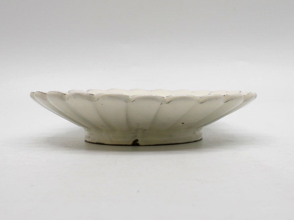 高島大樹 Daiki Takashima 粉引輪花皿 プレート 6寸 Φ20cm 白 現代作家 ●
