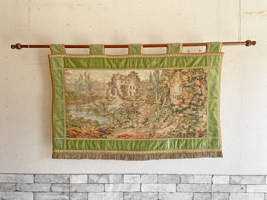 ビンテージ Vintage ゴブラン織り タペストリー 壁掛けインテリア 風景 クラシカル ●