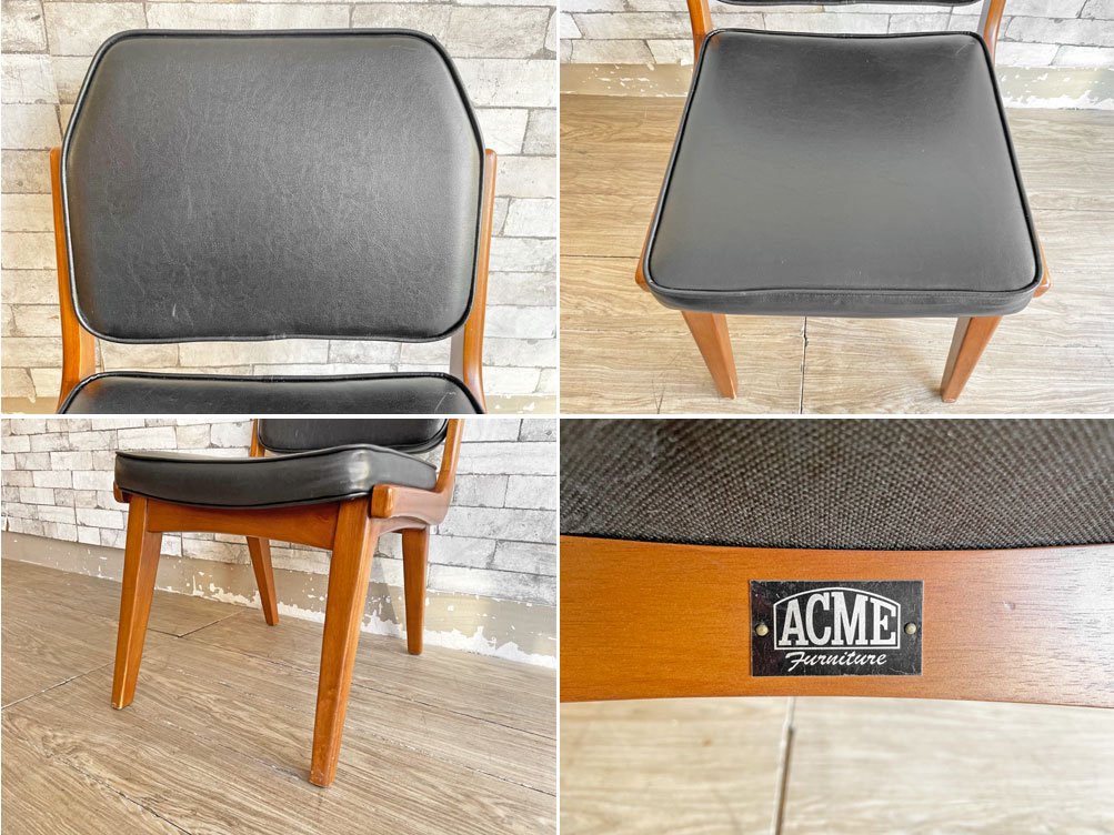 アクメファニチャー ACME Furniture シエラチェア SIERRA CHAIR ダイニングチェア ビニールレザーシート ブラック アメリカンビンテージスタイル 定価￥26,400- B ●