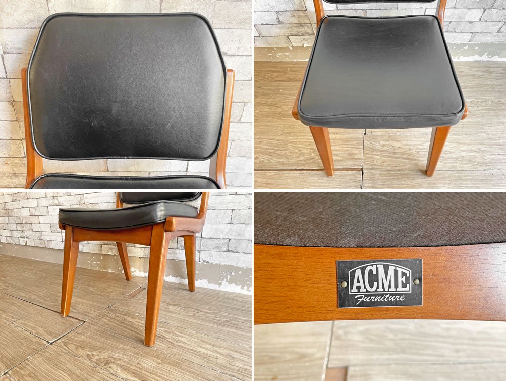 アクメファニチャー ACME Furniture シエラチェア SIERRA CHAIR ダイニングチェア ビニールレザーシート ブラック アメリカンビンテージスタイル 定価￥26,400- A ●