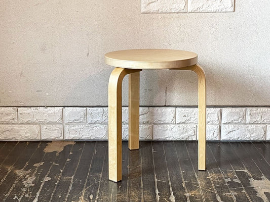 アルテック Artek スツール Stool 60 バーチ無垢材 ハニーステイン 3本脚  アルヴァ・アアルト フィンランド 北欧家具 ◎