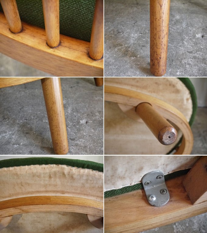 天童木工 TENDO スポークチェア ラウンジチェア オーク無垢材 あぐら椅子 豊口克平 ビンテージ ■