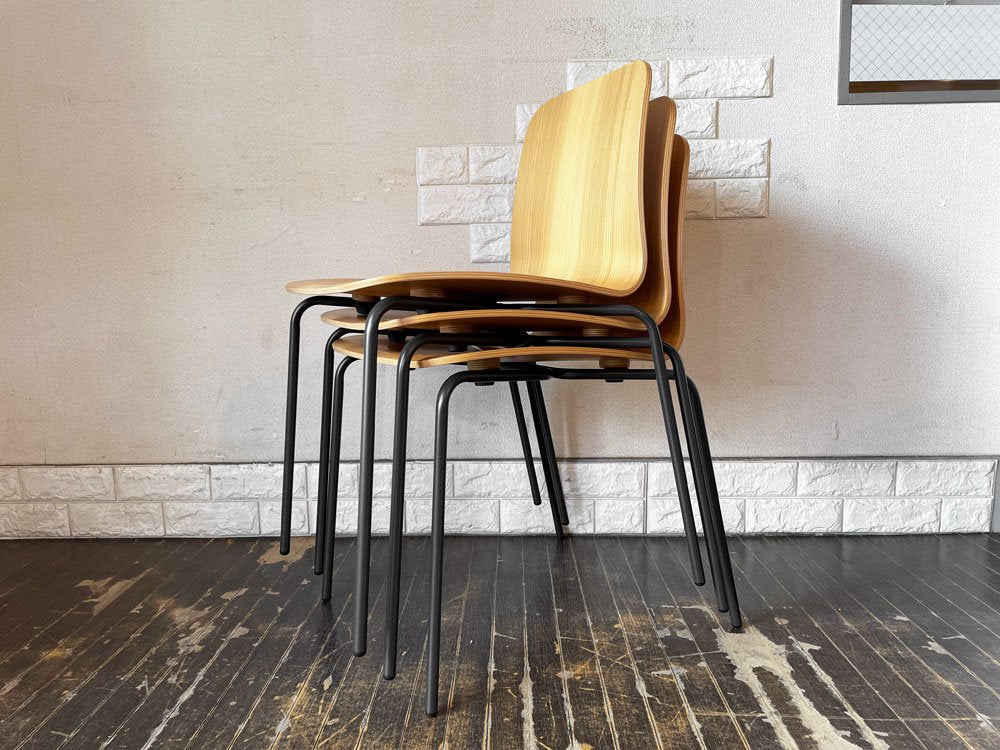 バイインテリアズ by interiors エフシーチェア FC ダイニングチェア スタッキングチェア 杉材 スチール脚 定価￥53,900- A ◎