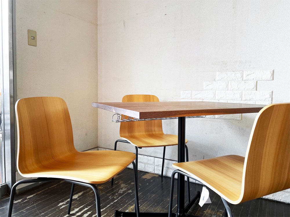 バイインテリアズ by interiors エフシーチェア FC ダイニングチェア スタッキングチェア 杉材 スチール脚 定価￥53,900- A ◎