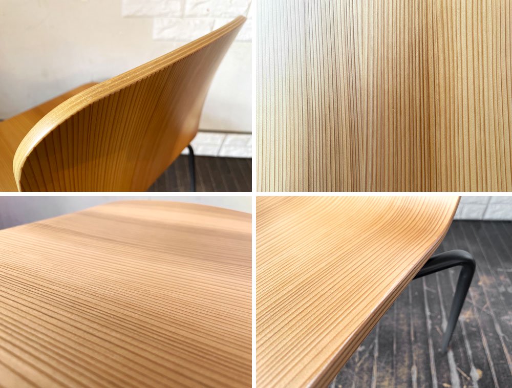 バイインテリアズ by interiors エフシーチェア FC ダイニングチェア スタッキングチェア 杉材 スチール脚 定価￥53,900- A ◎
