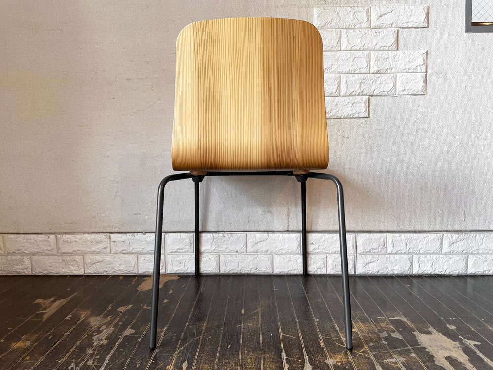 バイインテリアズ by interiors エフシーチェア FC ダイニングチェア スタッキングチェア 杉材 スチール脚 定価￥53,900- B ◎