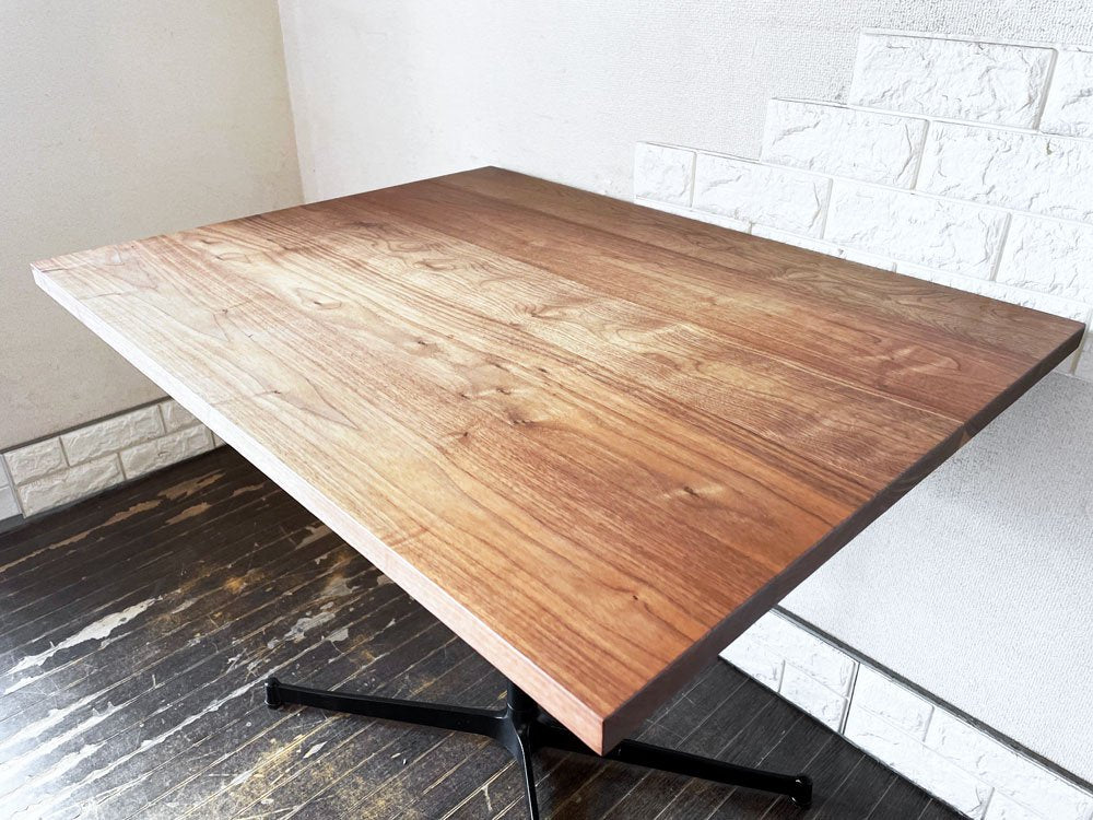 グリニッチ greeniche カフェテーブル Cafe Table 900×700 ウォールナット材 Xレッグ ブラック 北欧スタイル 定価￥77,000- ◎