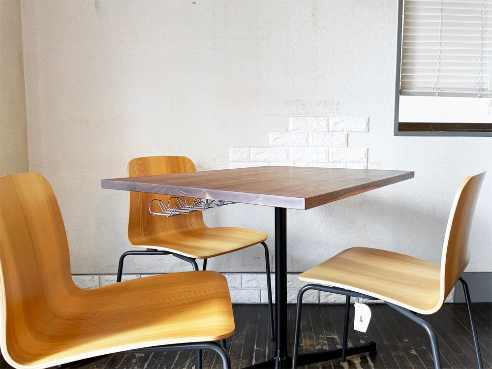 グリニッチ greeniche カフェテーブル Cafe Table 900×700 ウォールナット材 Xレッグ ブラック 北欧スタイル 定価￥77,000- ◎