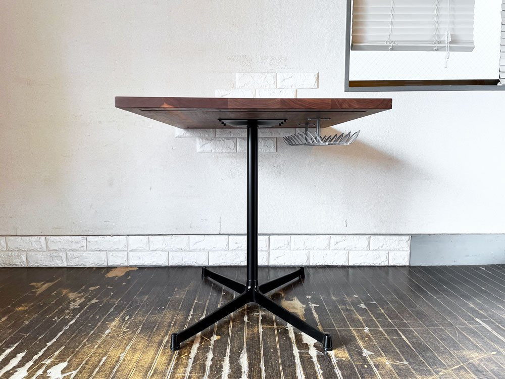 グリニッチ greeniche カフェテーブル Cafe Table 900×700 ウォールナット材 Xレッグ ブラック 北欧スタイル 定価￥77,000- ◎