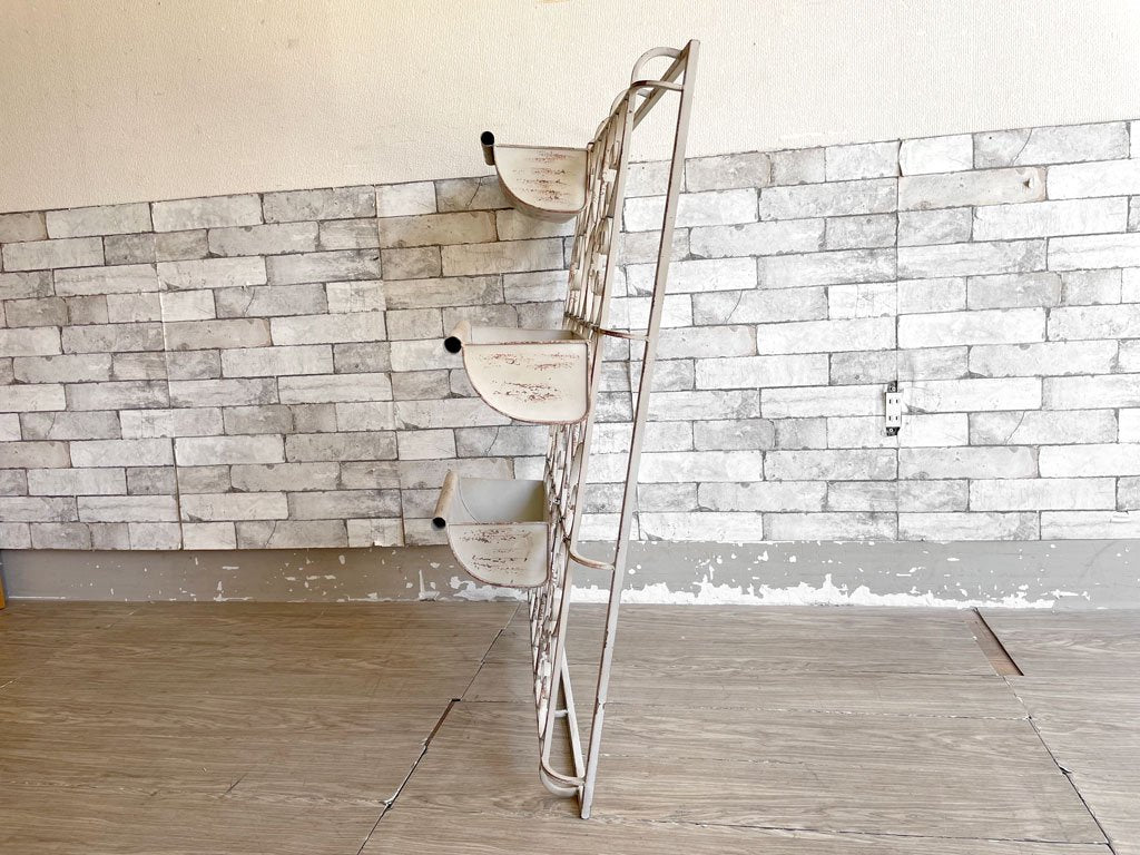 ビンテージスタイル Vintage Style アイアン 壁掛けプランター ペイント クラシカル シャビーシック テラス ガーデン ●