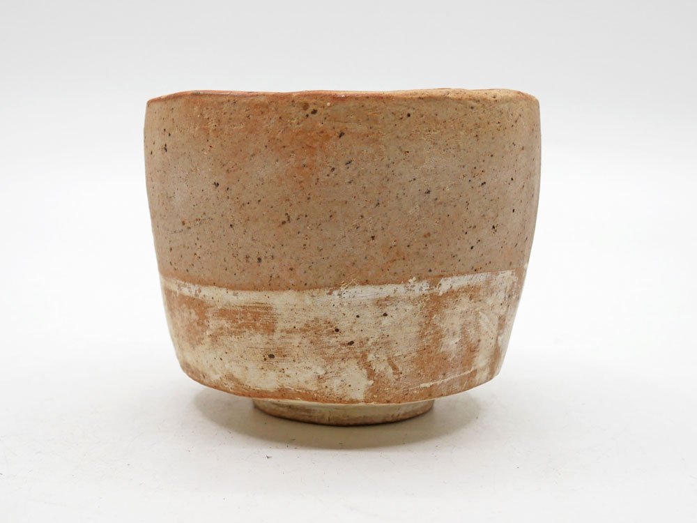 石原稔久 Toshihisa Ishihara 泥彩 ツートン カップ 抹茶椀 カフェオレボウル Φ10cm 手びねり 素焼き 現代作家 ●