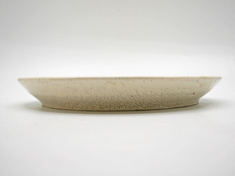 山野邊孝 Takashi Yamanobe 粉引 リム皿 プレート Φ25cm 現代作家 ●