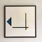 ピエト・モンドリアン Piet Mondrian コンポジション Composition with Blue and Yellow ビンテージ シルクスクリーン フランス製 額装品 ●