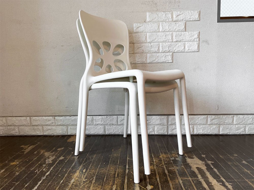 カリガリス Calligaris ネオンチェア NEON Chair スタッキングチェア ホワイト 2脚セット ポリプロピレン製 軽量 イタリア モダンデザイン ◎