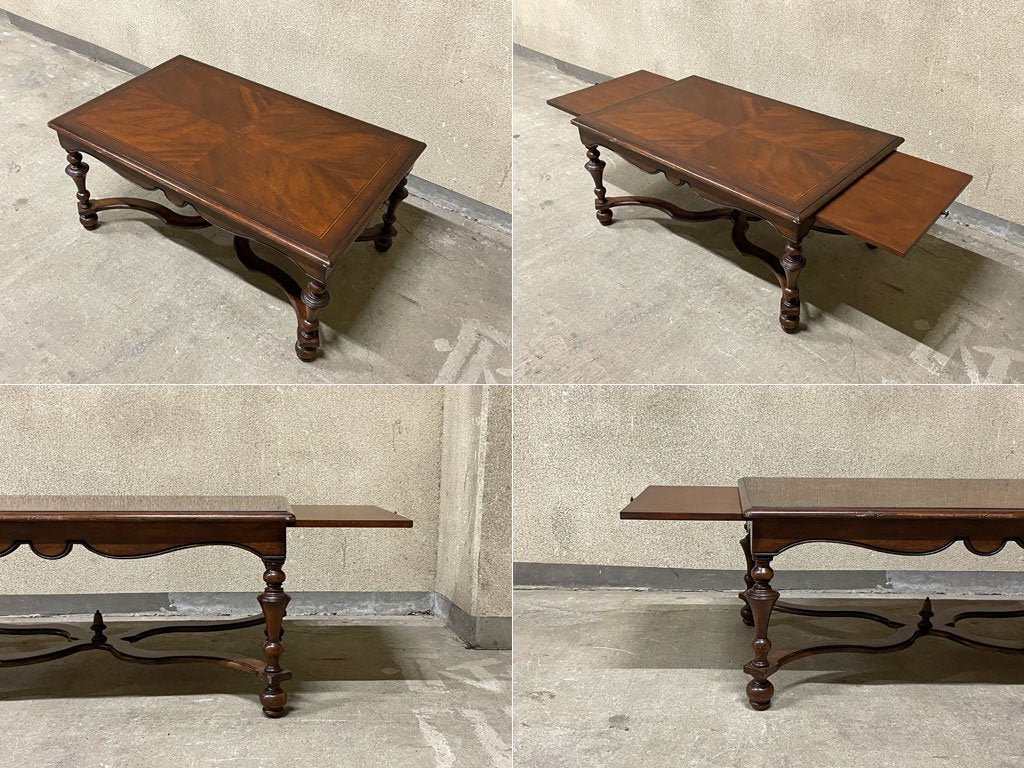 ヨーロピアンクラシカルデザイン European Classical エクステンション コーヒーテーブル センターテーブル 伸長式 英国家具 〓