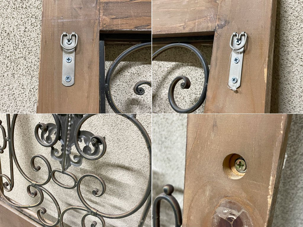 シャビーシック アンティークスタイル インテリアドア 飾りドア フレンチ アイアンウォールデコ 壁掛け フェイクドア ブロカント 〓