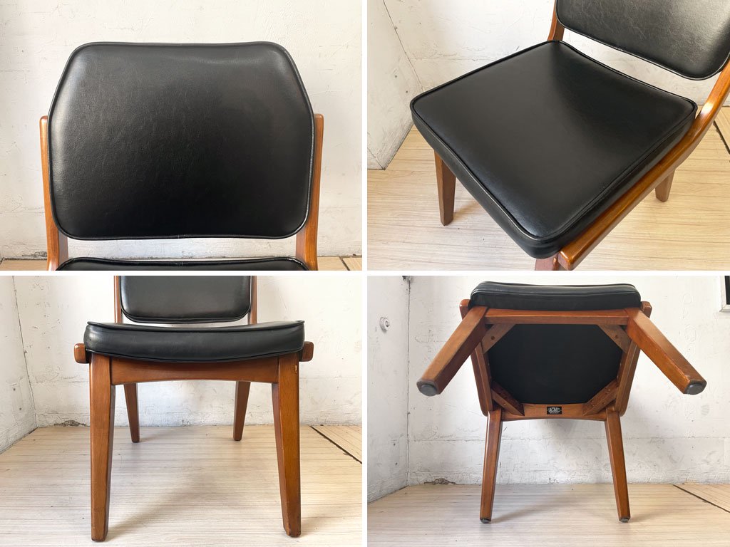 アクメファニチャー ACME Furniture シエラチェア SIERRA CHAIR ダイニングチェア ビニールレザーシート ブラック アメリカンビンテージスタイル 定価￥26,400- B ★