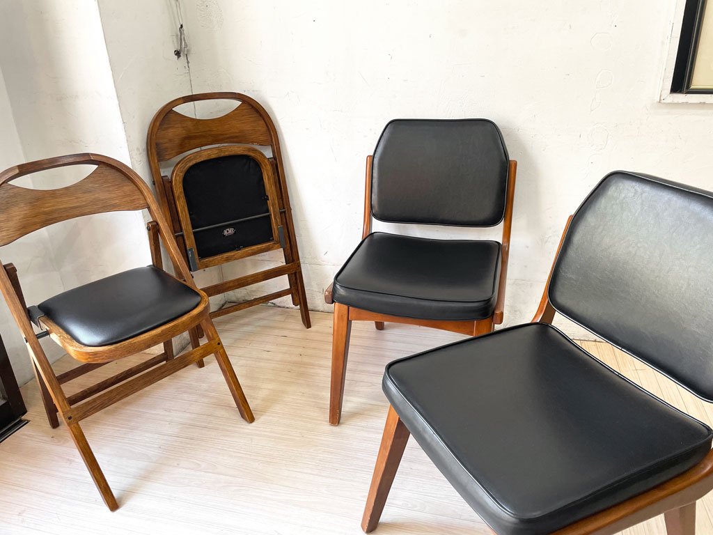 アクメファニチャー ACME Furniture シエラチェア SIERRA CHAIR ダイニングチェア ビニールレザーシート ブラック アメリカンビンテージスタイル 定価￥26,400- A ★