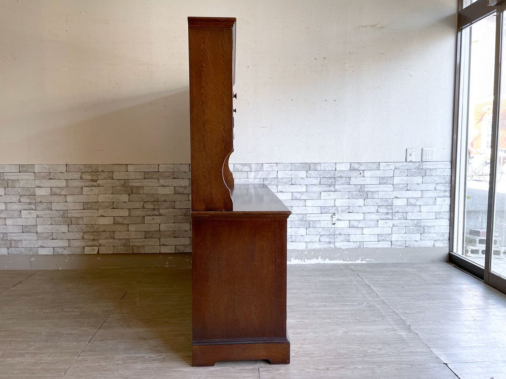 オールドチャーム Old Charm カップボード 食器棚 飾り棚 オーク材 英国家具 UK アンティークスタイル ●