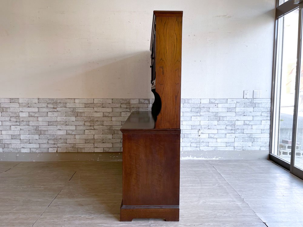 オールドチャーム Old Charm カップボード 食器棚 飾り棚 オーク材 英国家具 UK アンティークスタイル ●