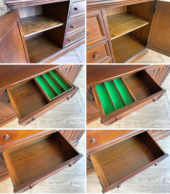 オールドチャーム Old Charm カップボード 食器棚 飾り棚 オーク材 英国家具 UK アンティークスタイル ●