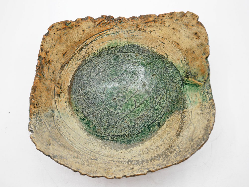 鷹尾葉子 Yoko Takao 変形 大鉢 深皿 ボウル W24cm 手びねり 現代作家 ●