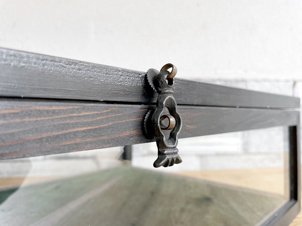 ヨーロピアンクラシカル European Classical 小型 ガラスショーケース ディスプレイケース ボックス ブラック ペイント アンティークスタイル 店舗什器 ●