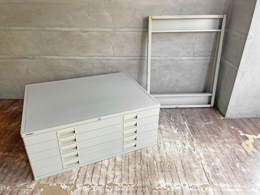 ナイキ NAIKI NXMAI-5 マップケース 図面ケース 5段 A1 スチール 天板＆ベース付 鍵欠品 オフィス家具 ♪