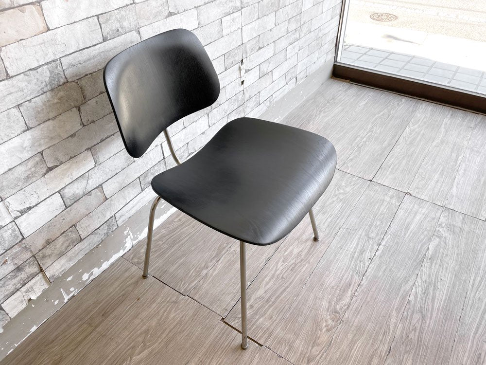 ハーマンミラー Herman Miller DCM ダイニングチェア メタルレッグ プライウッド ブラックラッカー リペイント イームズ ミッドセンチュリー ●