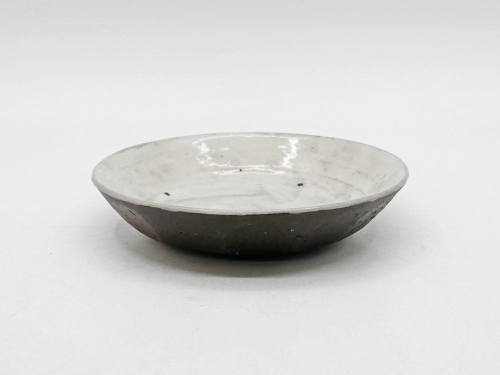 花岡隆 Yutaka Hanaoka 刷毛目 面取 皿 プレート 5寸 Φ15.5cm 現代作家 ●