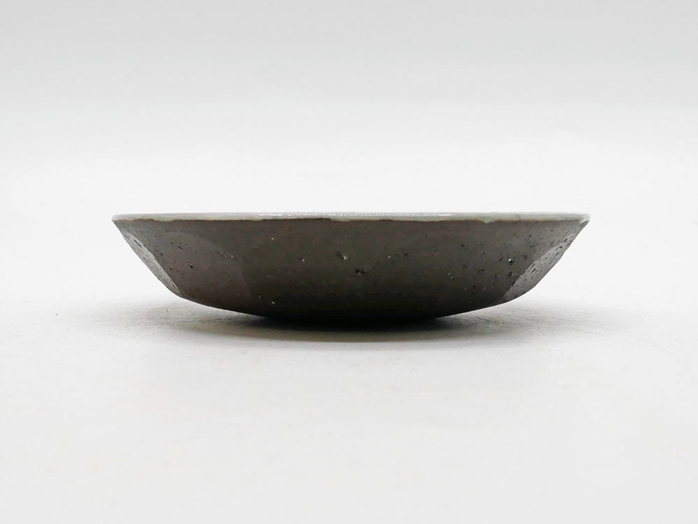花岡隆 Yutaka Hanaoka 刷毛目 面取 皿 プレート 5寸 Φ15.5cm 現代作家 ●