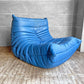 リーンロゼ ligne roset トーゴ TOGO 1P ソファ 本革 レザー ブルー 限定生産品 参考定価￥440,000-以上 ♪