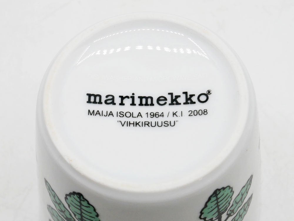 マリメッコ marimekko ヴィヒキルース VIHKIRUUSU ラテマグ イエロー 2008年 旧タイプ 廃番 希少 マイヤ・イソラ Maija Isola 北欧食器 ●