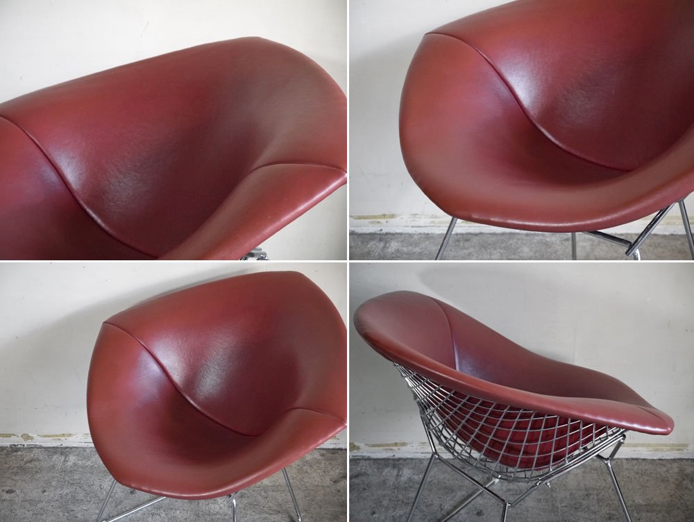 ノル Knoll ダイヤモンドチェア Diamond Chair フルカバーリング PVCレザー ハリー ベルトイア Harry Bertoia ミッドセンチュリー ■