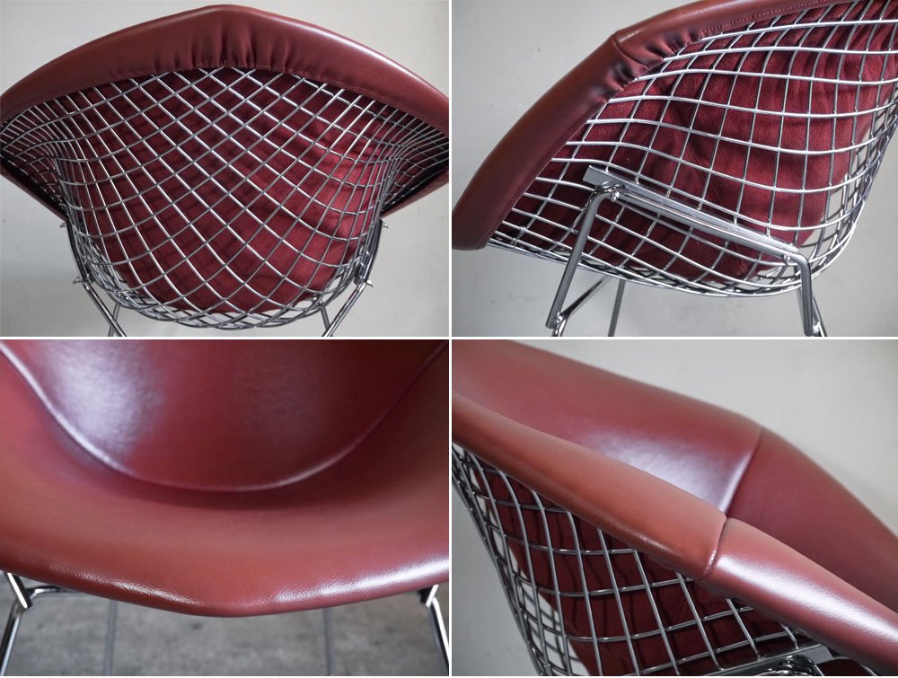 ノル Knoll ダイヤモンドチェア Diamond Chair フルカバーリング PVCレザー ハリー ベルトイア Harry Bertoia ミッドセンチュリー ■