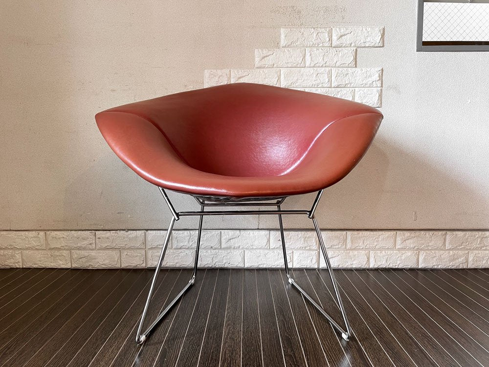 ノル Knoll ダイヤモンドチェア Diamond Chair フルカバーリング PVCレザー ハリー・ベルトイア Harry Bertoia ミッドセンチュリー ◎