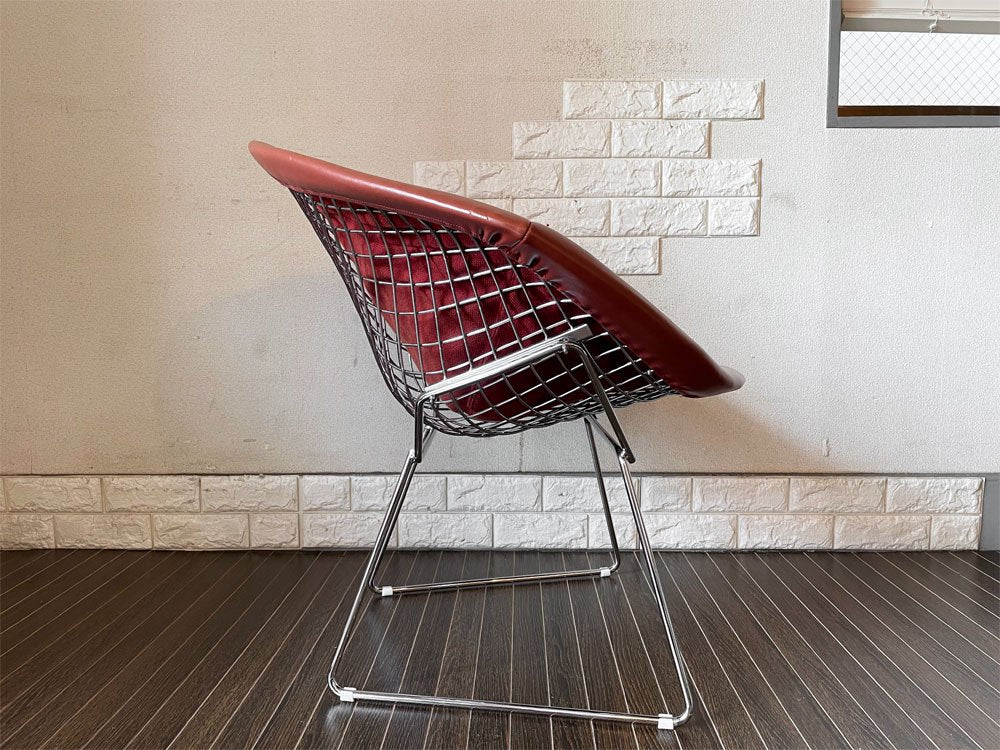 ノル Knoll ダイヤモンドチェア Diamond Chair フルカバーリング PVCレザー ハリー・ベルトイア Harry Bertoia ミッドセンチュリー ◎