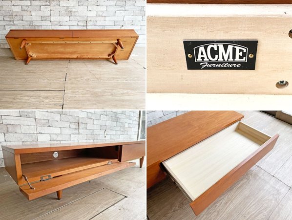 アクメファニチャー ACME Furniture トラッセル テレビボード ロー TRESTLES TV BOARD LOW AVボード ウォールナット W160cm ●