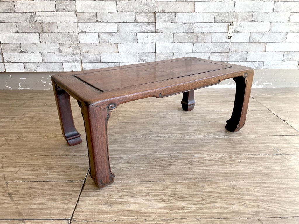 唐木家具 花梨材 無垢材 座卓 ローテーブル ミニテーブル レトロ W75 和家具 古家具 伝統工芸 銘木家具 李朝風 ●