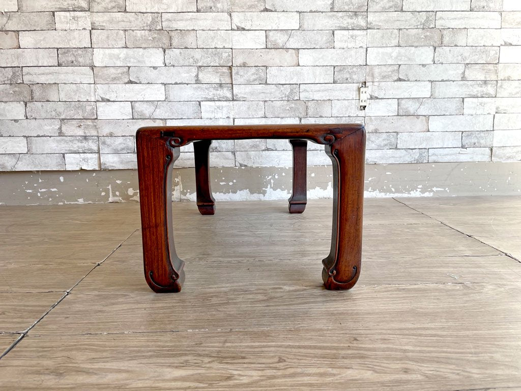 唐木家具 花梨材 無垢材 座卓 ローテーブル ミニテーブル レトロ W75 和家具 古家具 伝統工芸 銘木家具 李朝風 ●