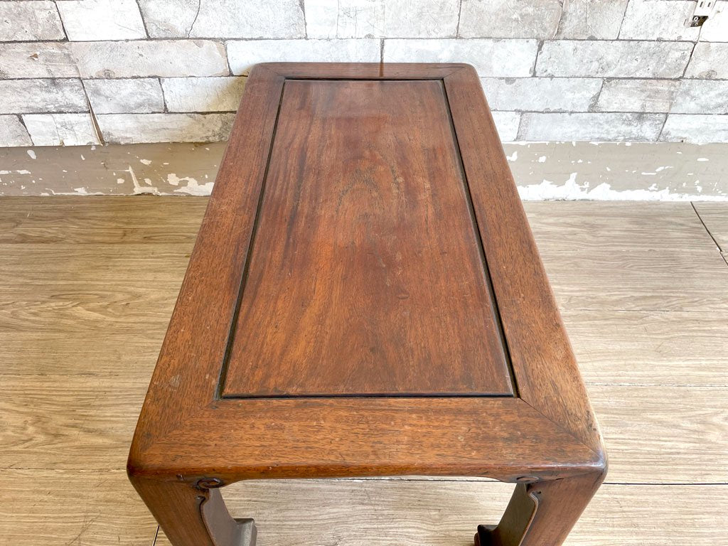 唐木家具 花梨材 無垢材 座卓 ローテーブル ミニテーブル レトロ W75 和家具 古家具 伝統工芸 銘木家具 李朝風 ●